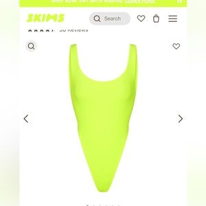 Skims fits everybody highlighter green high cut body suit